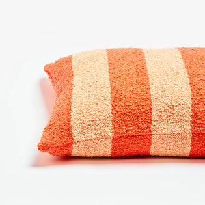 Boucle Stripe Red Peach 60cm Cushion