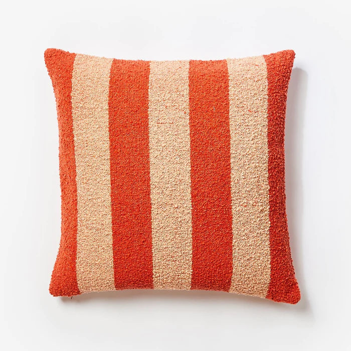 Boucle Stripe Red Peach 60cm Cushion