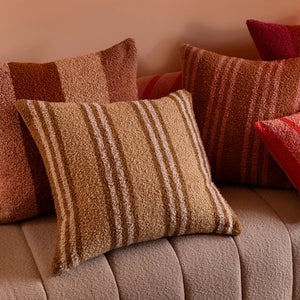 Boucle Wide Stripe Tan  60cm Cushion