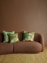 Load image into Gallery viewer, Wild Pansy Verde Linen 60cm Cushion - *** Pick up in Store Only