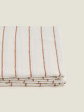 Load image into Gallery viewer, 100% Linen Tablecloth - Tobacco Stripe