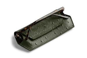 Glasses Case - Ostrich Print Olive
