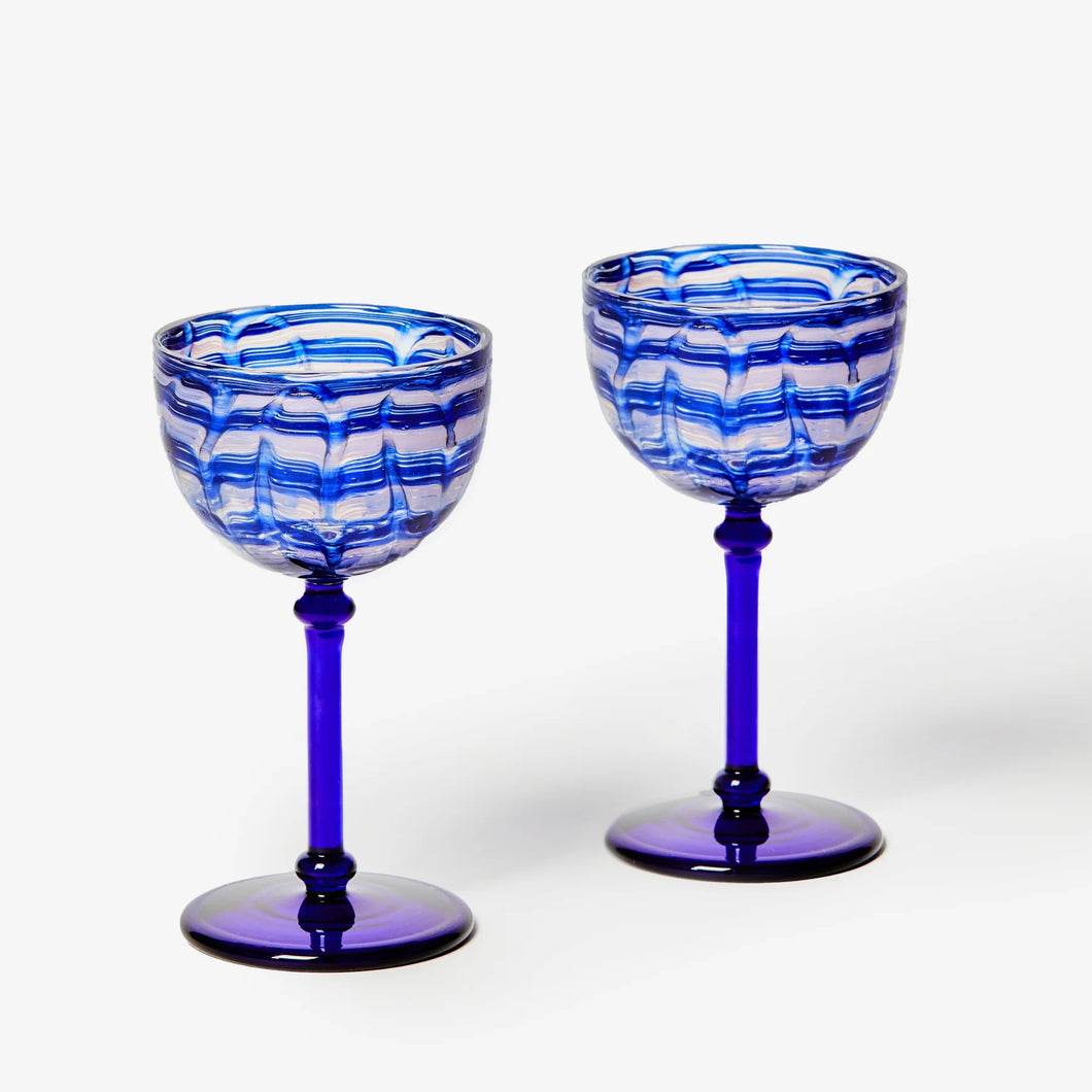 Watercolour Blue Coupes (Set of 2)