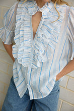 Load image into Gallery viewer, Leonie Blouse - Sky Antique Stripe