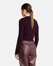 Load image into Gallery viewer, Henley Stripe Knit - Navy/Pinot