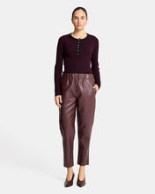 Load image into Gallery viewer, Henley Stripe Knit - Navy/Pinot