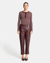 Load image into Gallery viewer, Henley Stripe Knit - Pinot/Natural