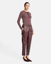 Load image into Gallery viewer, Henley Stripe Knit - Pinot/Natural