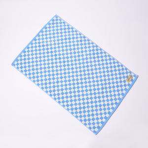 Bath Mat - Sky Blue Check