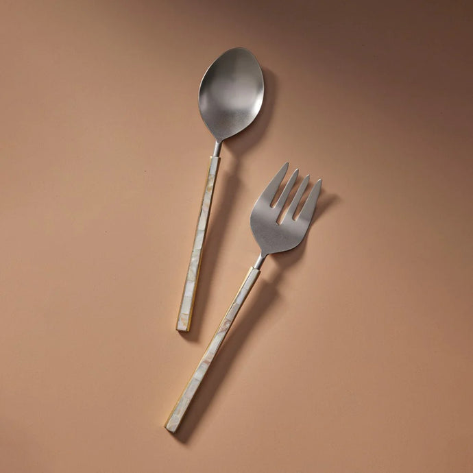 Pearl Salad Servers - A pair