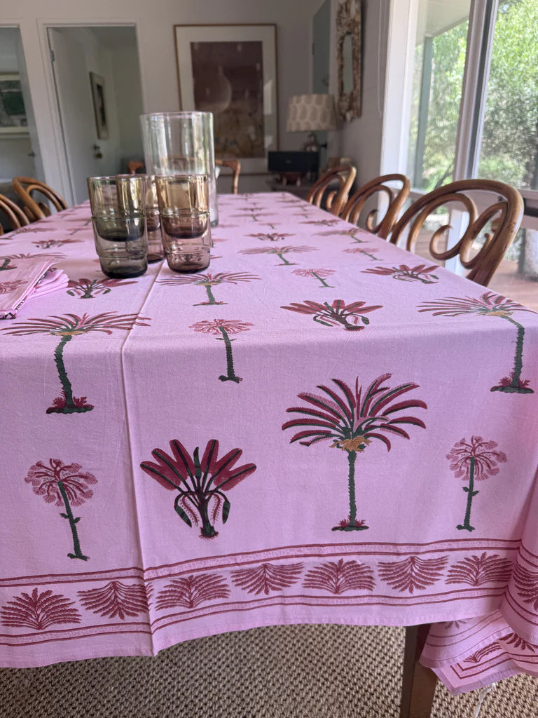 Los Cabos Table Cloth - Pink Hibiscus