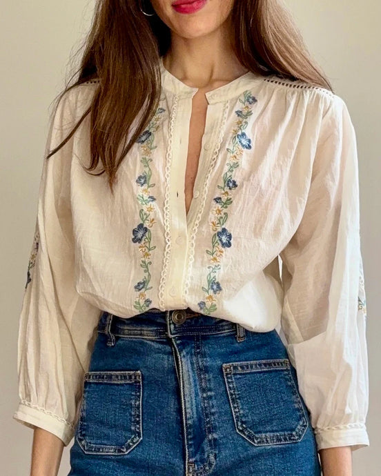 Passionflower Blouse _ Chalk