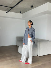 Load image into Gallery viewer, Florence Shirt - Navy Blue /White Stripe