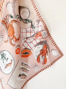 Linen Tea Towel - Spinefex print