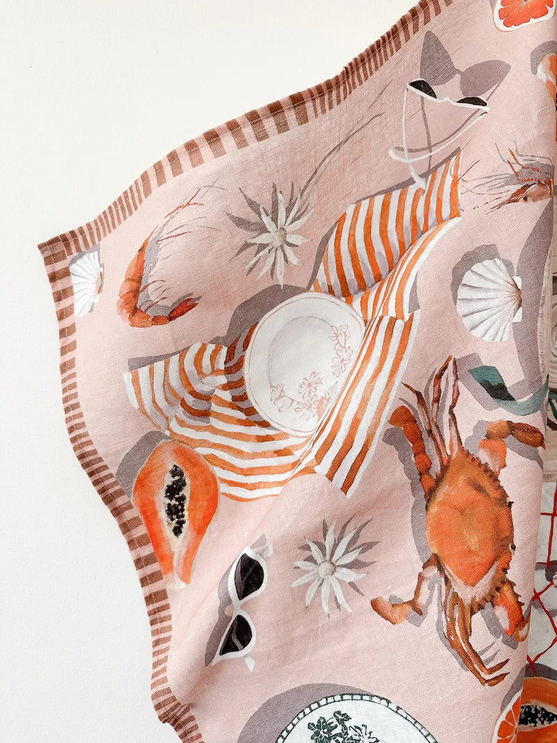 Linen Tea Towel - Spinefex print