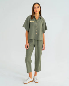 Leah Tapered Trouser - Khaki