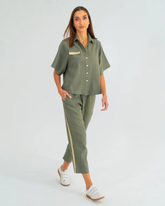 Leah Tapered Trouser - Khaki