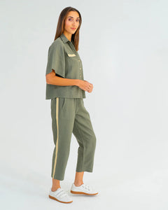 Leah Tapered Trouser - Khaki