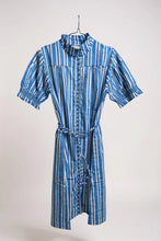 Load image into Gallery viewer, July Stripe Midi Dress - Stripe Cornflower