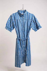 July Stripe Midi Dress - Stripe Cornflower
