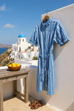 Load image into Gallery viewer, July Stripe Midi Dress - Stripe Cornflower