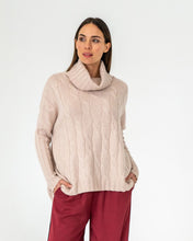 Load image into Gallery viewer, Sinead Roll Neck Knit - Blush Cable