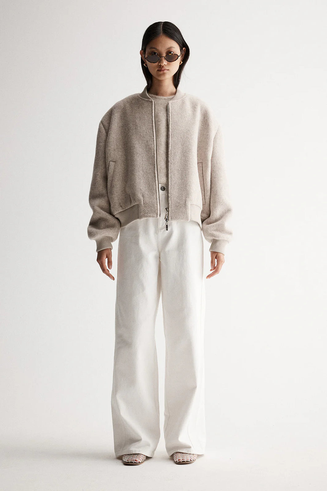 Nonnie Bomber Jacket - Ivory Marle