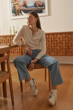 Load image into Gallery viewer, Freya Jean Leather pocket - 70's Blue