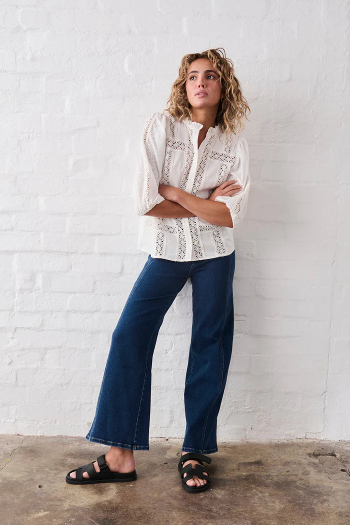 Palazzo Jeans- Mid wash Blue