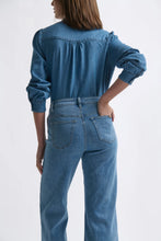 Load image into Gallery viewer, Freya Jean Leather pocket - 70's Blue