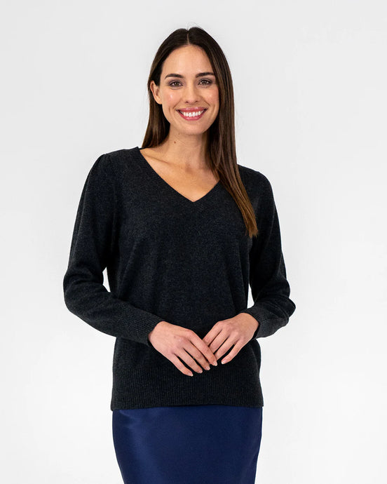 Kate V Neck Knit - Black