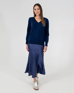 Kate V Neck Knit - Navy