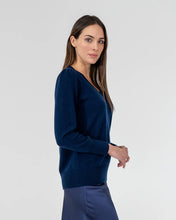 Load image into Gallery viewer, Kate V Neck Knit - Navy