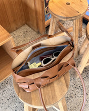 Load image into Gallery viewer, Kenley East West Bag - Tan Saffiano