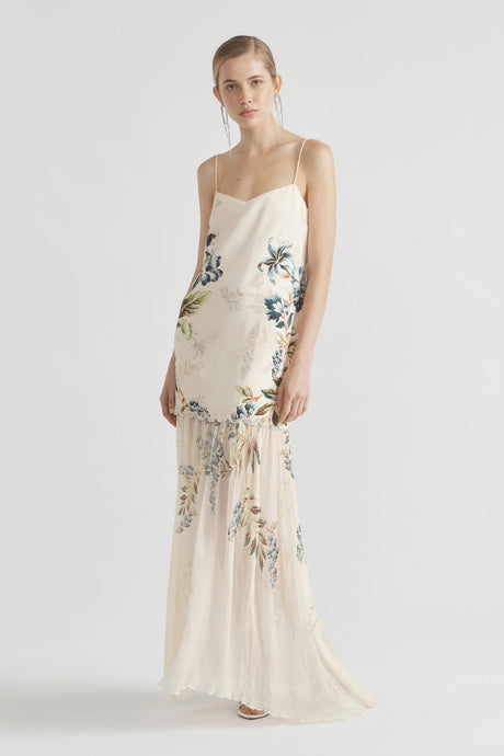 La Mar Dropped Waist Scallop Gown