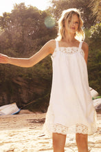 Load image into Gallery viewer, Lido Linen and Lace Mini dress - White