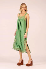 Load image into Gallery viewer, Lido Linen &amp; Lace Maxi Dress - Emerald