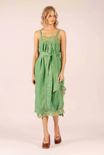 Load image into Gallery viewer, Lido Linen &amp; Lace Maxi Dress - Emerald