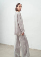 Load image into Gallery viewer, AC N184W Hi Low Slouch Crew Knit - Shell Lead