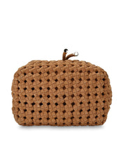 Load image into Gallery viewer, Box Weave Bucket Bag - Tan Microsuede