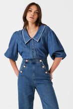 Load image into Gallery viewer, Talia Collared Denim Top - Pasadena