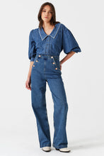 Load image into Gallery viewer, Talia Collared Denim Top - Pasadena