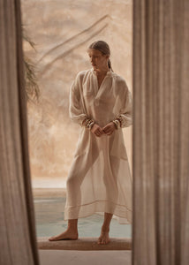 Marrakesh Kaftan - Ivory Gold Shimmer