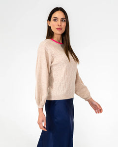 Contrast Marcella Knit - Blush / Dayglo