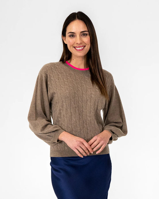 Contrast Marcella Knit - Natural / Dayglo