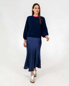 Contrast Marcella Knit - Navy / Dayglo