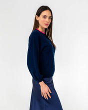 Load image into Gallery viewer, Contrast Marcella Knit - Navy / Dayglo