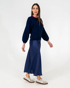 Contrast Marcella Knit - Navy / Dayglo