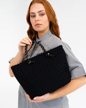 Load image into Gallery viewer, Michigan Tote - Black Neo Plait