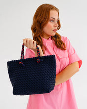 Load image into Gallery viewer, Michigan Tote - Navy Neo Plait